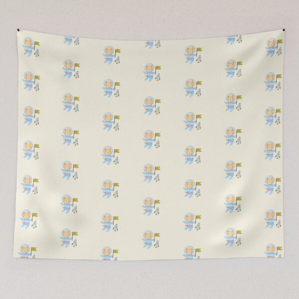 Item preview, Border Collie Astronaut in Space - Cute Dog Illustration - Cream/Beige designed and sold by squigglin.