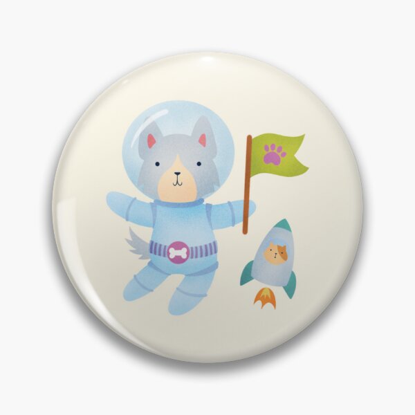 Item preview, Border Collie Astronaut in Space - Cute Dog Illustration - Gray designed and sold by squigglin.