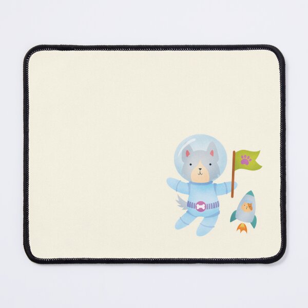 Item preview, Border Collie Astronaut in Space - Cute Dog Illustration - Gray designed and sold by squigglin.