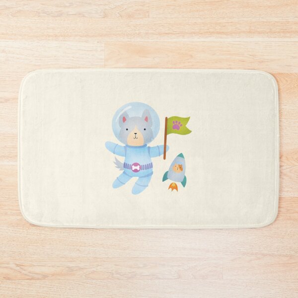 Item preview, Border Collie Astronaut in Space - Cute Dog Illustration - Gray designed and sold by squigglin.