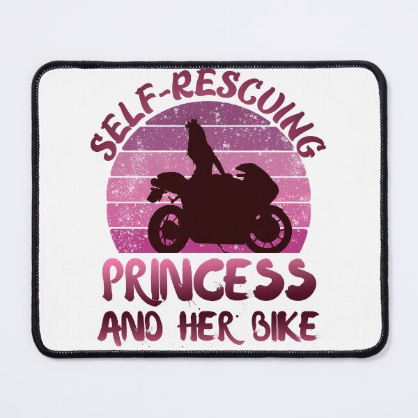 Item preview, Self rescuing princess and her bike pink sunset designed and sold by Chaos-Touch.