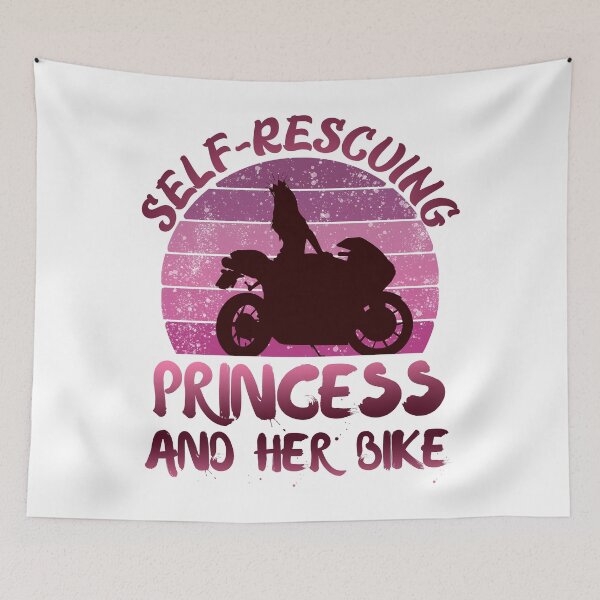 Item preview, Self rescuing princess and her bike pink sunset designed and sold by Chaos-Touch.