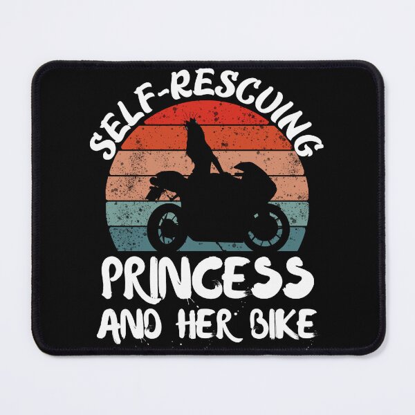 Item preview, Self rescuing princess and her bike sunset black background designed and sold by Chaos-Touch.