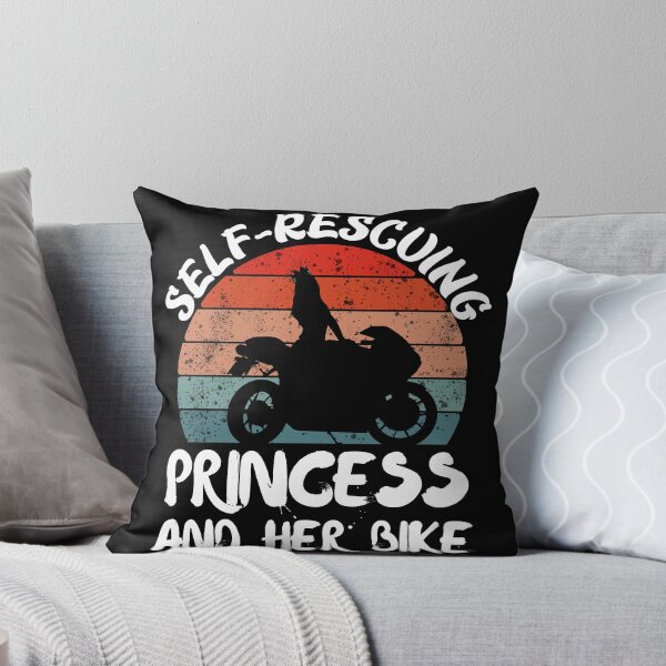 Item preview, Self rescuing princess and her bike sunset black background designed and sold by Chaos-Touch.