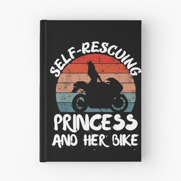 Item preview, Self rescuing princess and her bike sunset black background designed and sold by Chaos-Touch.