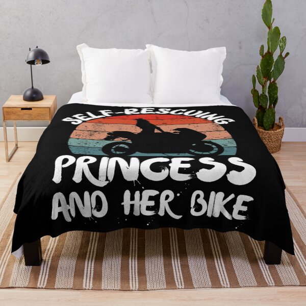 Item preview, Self rescuing princess and her bike sunset black background designed and sold by Chaos-Touch.