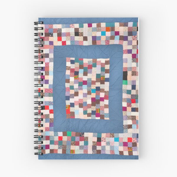 Item preview, Patchwork Squares on Blue Quilted Pattern designed and sold by CatbellyDesigns.