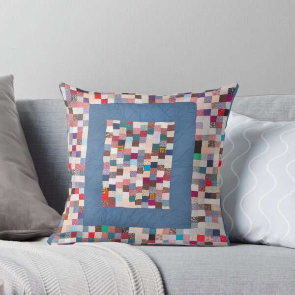Item preview, Patchwork Squares on Blue Quilted Pattern designed and sold by CatbellyDesigns.