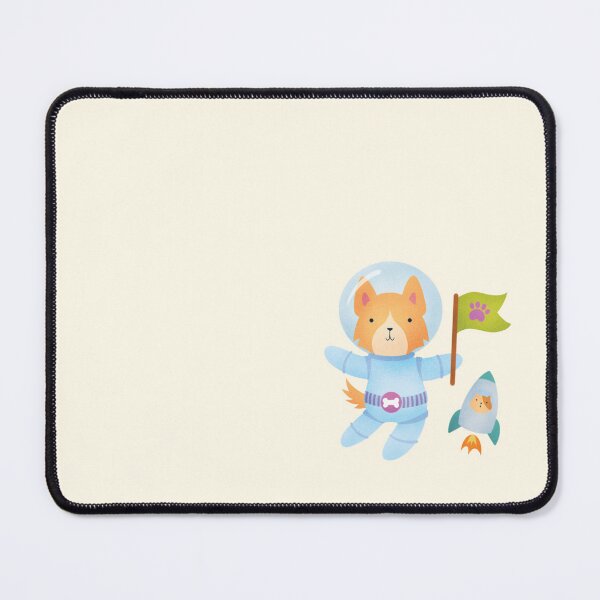Item preview, Border Collie Astronaut in Space - Cute Dog Illustration - Orange/Red designed and sold by squigglin.