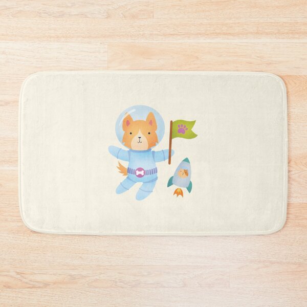 Item preview, Border Collie Astronaut in Space - Cute Dog Illustration - Orange/Red designed and sold by squigglin.