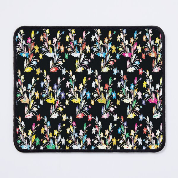 Item preview, Retro Abstract Multi Color Pattern, Black Swirly Floral designed and sold by Mr-true-design.