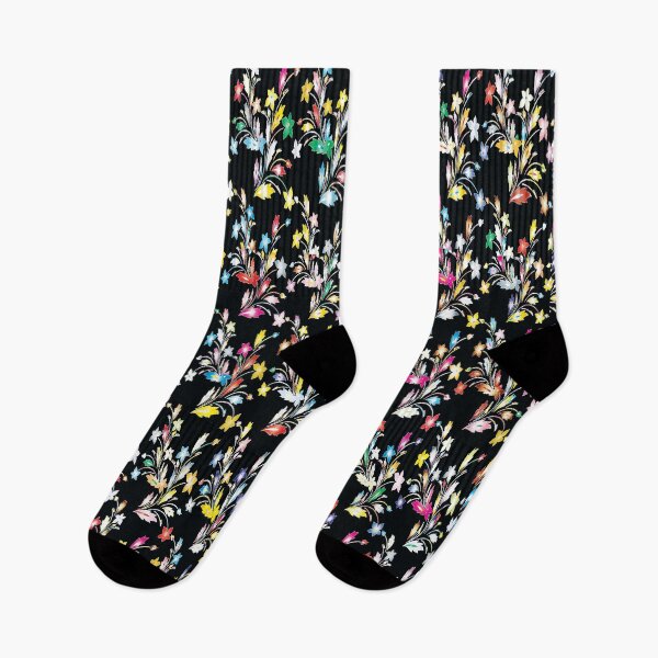 Item preview, Retro Abstract Multi Color Pattern, Black Swirly Floral designed and sold by Mr-true-design.