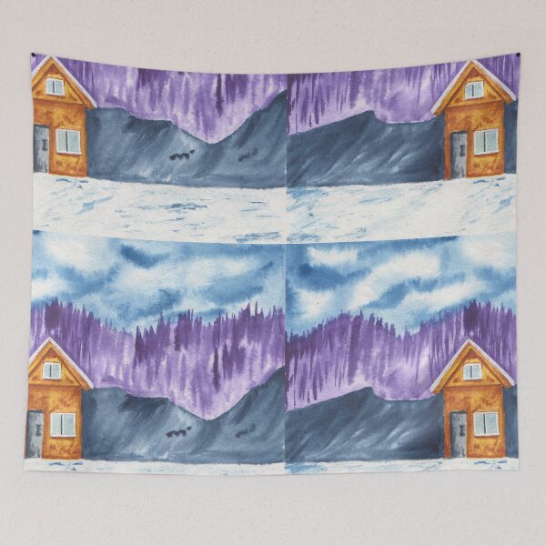 Item preview, Cabin In The Mountains Painting Design designed and sold by galleasstudio.