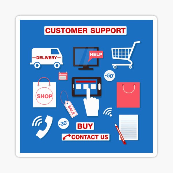 "Customer Service Concept Set of Icons. Support Call Center" Sticker by