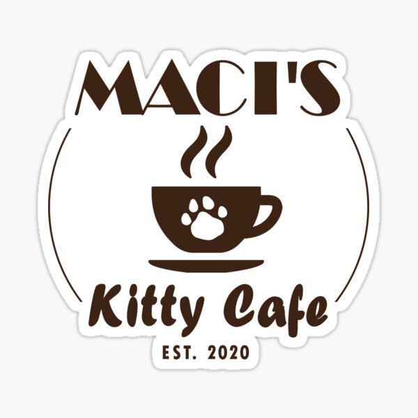 Maci's Kitty Cafe Logo Sticker