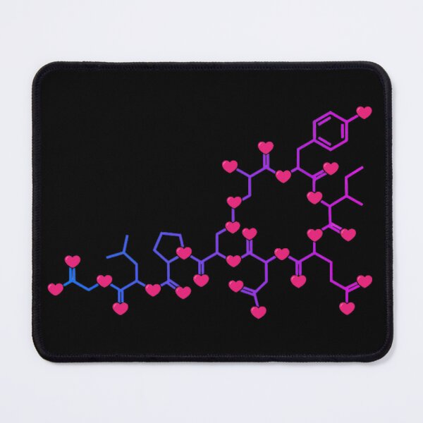 Item preview, Love Hormone Oxytocin Rainbow Chemical Structure (Black Background) designed and sold by Yellow-Eyes.
