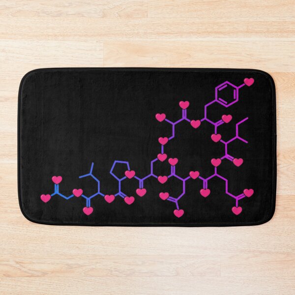 Item preview, Love Hormone Oxytocin Rainbow Chemical Structure (Black Background) designed and sold by Yellow-Eyes.