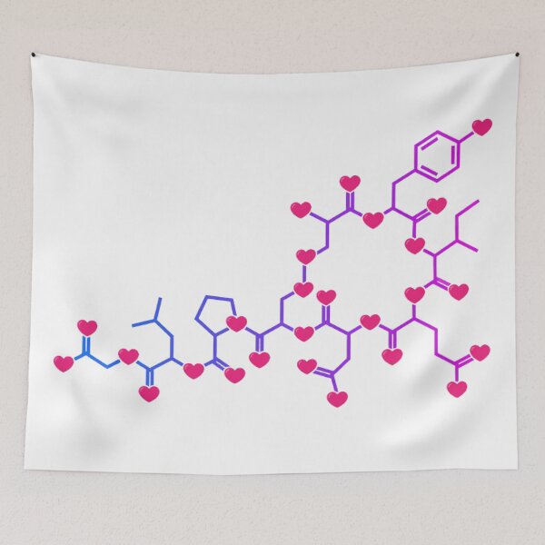 Item preview, Love Hormone Oxytocin Rainbow Chemical Structure (White Background) designed and sold by Yellow-Eyes.