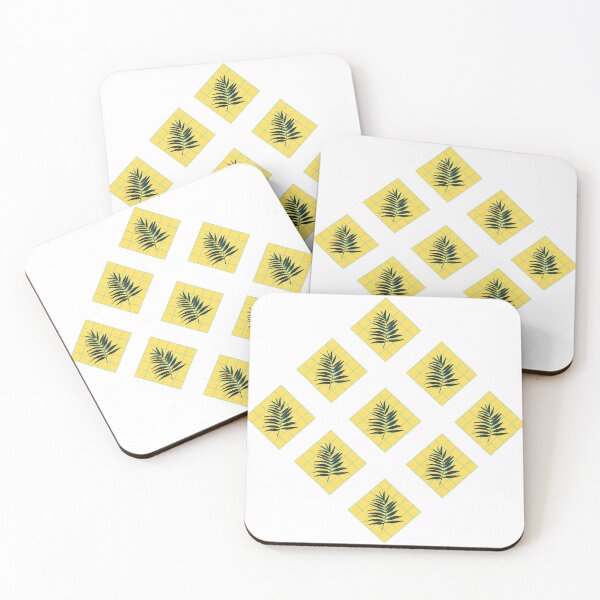 Item preview, Yellow grid and leaves pattern designed and sold by michelethesilva.