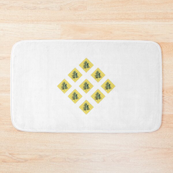 Item preview, Yellow grid and leaves pattern designed and sold by michelethesilva.