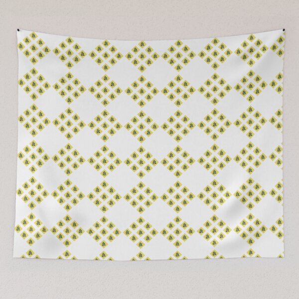 Item preview, Yellow grid and leaves pattern designed and sold by michelethesilva.