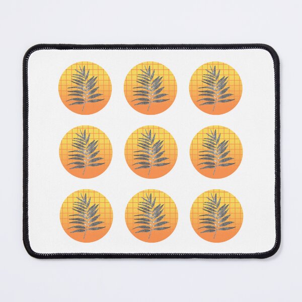 Item preview, Sunset orange grid and leaves designed and sold by michelethesilva.