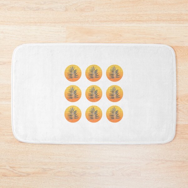 Item preview, Sunset orange grid and leaves designed and sold by michelethesilva.