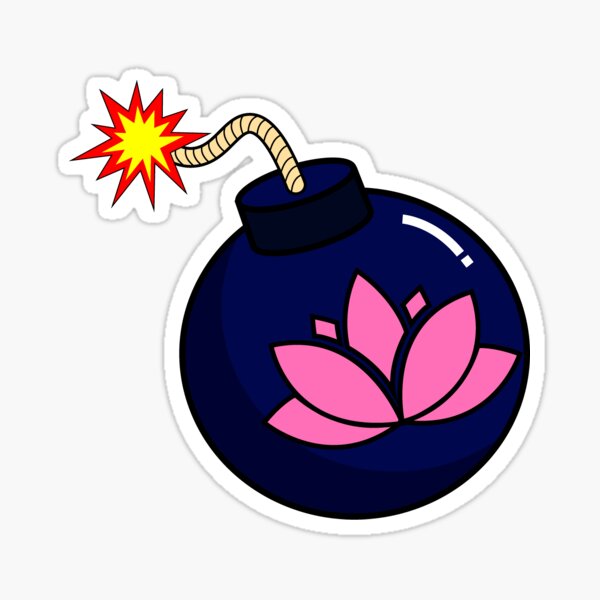 "Lotus Flower Bomb" Sticker by thejohnnyeffect Redbubble