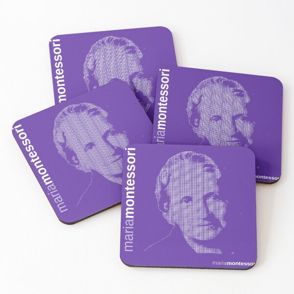 Item preview, Maria Montessori typographic poster (purple) designed and sold by CMYKStudio.