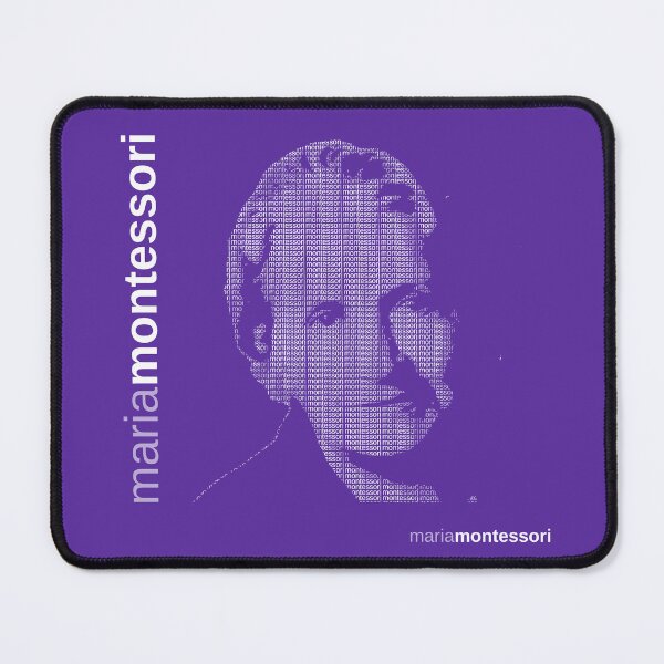 Item preview, Maria Montessori typographic poster (purple) designed and sold by CMYKStudio.