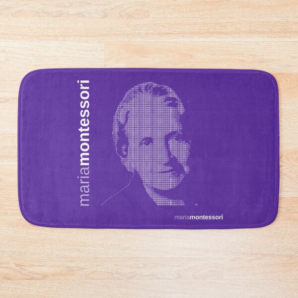 Item preview, Maria Montessori typographic poster (purple) designed and sold by CMYKStudio.