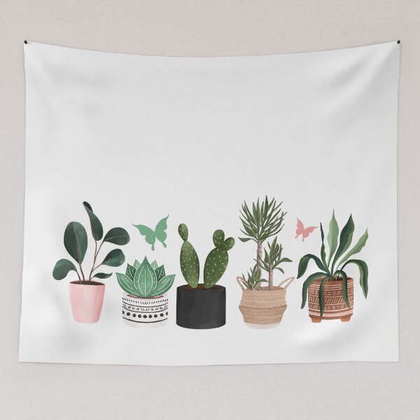 Aperçu de l'œuvre Plantes Houe en pot aquarelle Boho créée et vendue par Moodthology.
