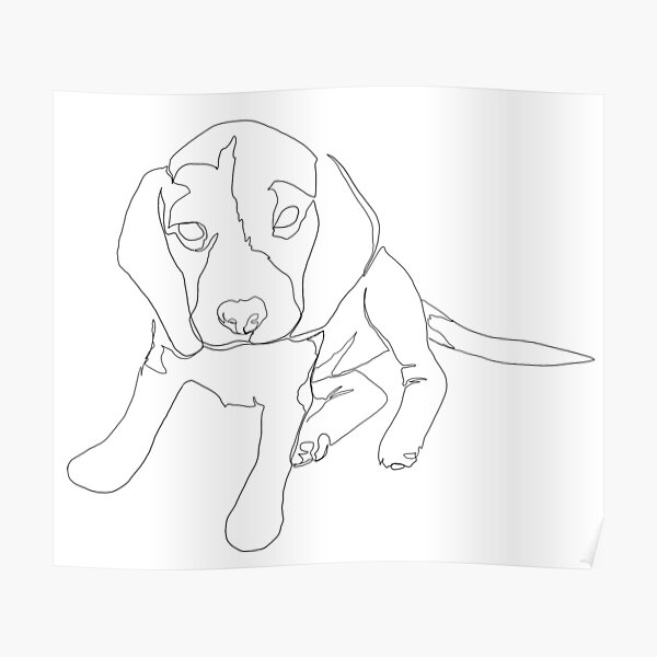 “Beagle line art” Poster for Sale by Caarvroomvroom | Redbubble