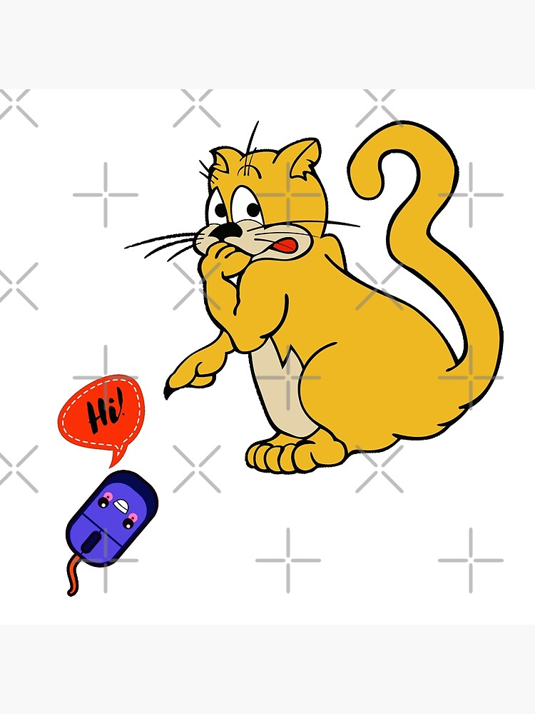 "afraid of the mouse_ funny cat" Poster for Sale by Sof007 Redbubble