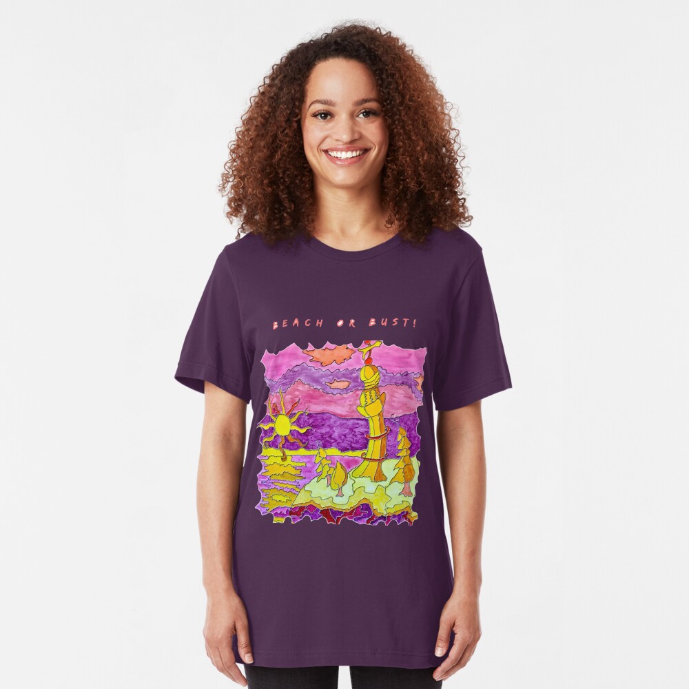 FUN BEACH LIGHTHOUSE OCEAN SEASCAPE Slim Fit T-Shirt