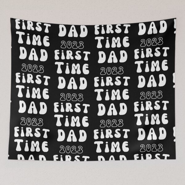 Item preview, 2023 First Time Dad Groovy Hip Typography designed and sold by sableandshadow.