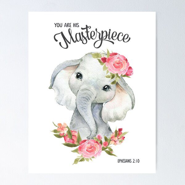 Item preview, You Are His Masterpiece, Ephesians 2:10, Bible Wall Art, Kids scripture, Safari Animals, Nursery designed and sold by Dzhenka-Balimez.