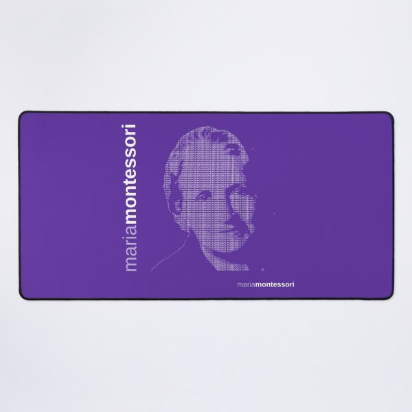 Item preview, Maria Montessori typographic poster (purple) designed and sold by CMYKStudio.