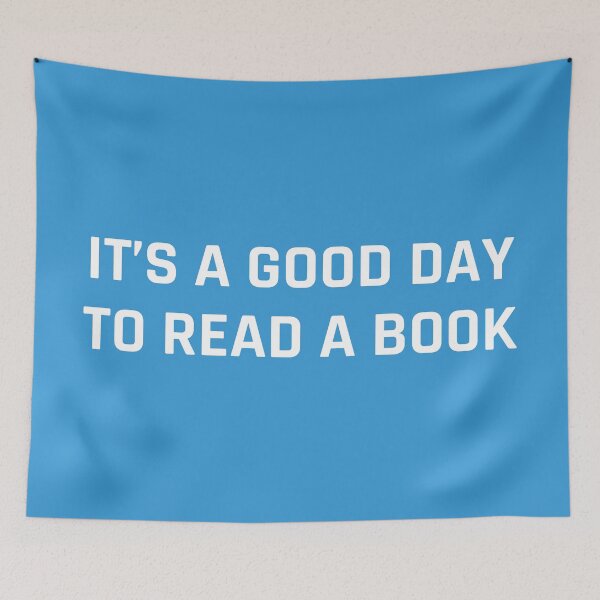 Item preview, it's a Good Day to Read a book - blue designed and sold by MOONINSPIRATION.