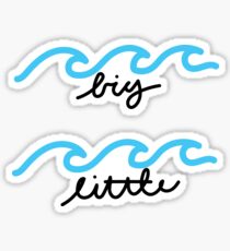 Big and little waves sticker pair Sticker