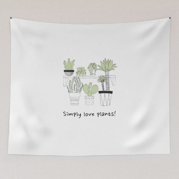 Aperçu de l'œuvre Aimez les plantes, tout simplement ! T-shirt aux dessins au trait simples. créée et vendue par AllThingsPuffa.