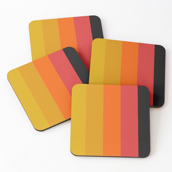 Item preview, Yellow Orange Red Black Vertical Five Stripes  designed and sold by LoloTrends.