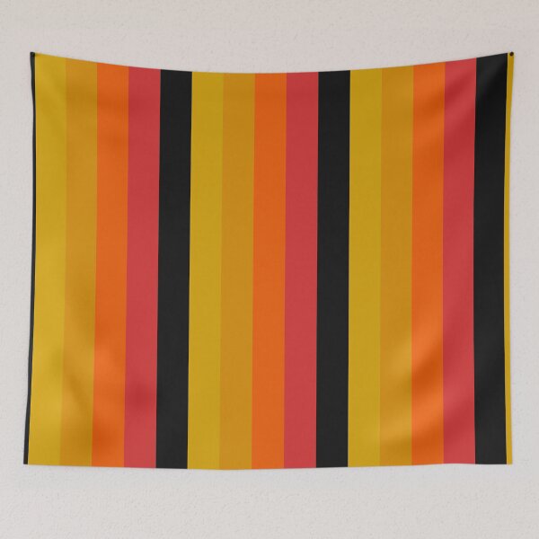 Item preview, Yellow Orange Red Black Vertical Five Stripes  designed and sold by LoloTrends.