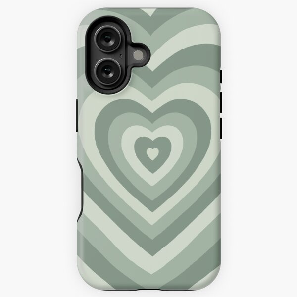 Vista previa del artículo con la obra «Estuche para teléfono Sage Preppy Hearts», diseñado y vendido por elle-dee-art.