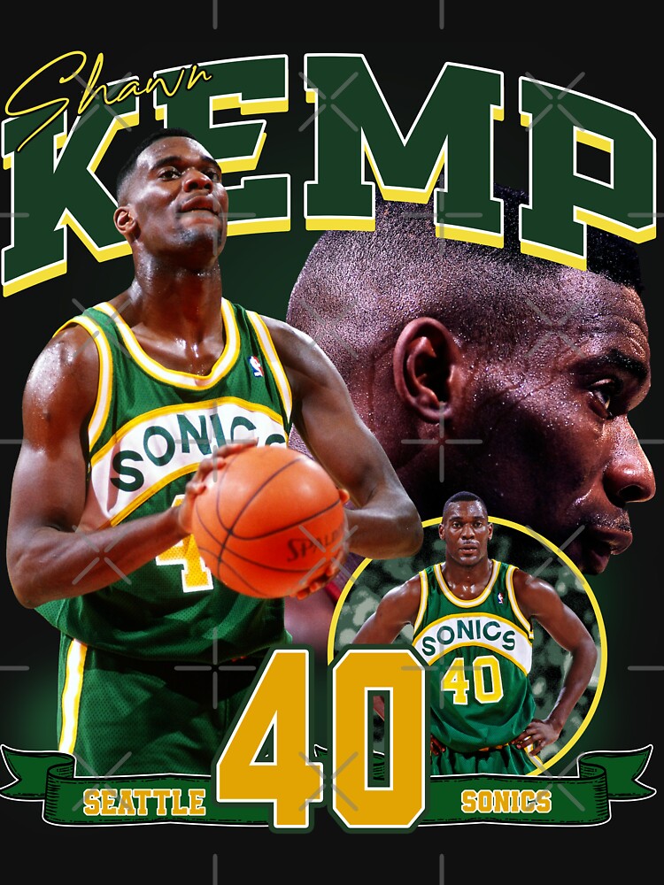 Vintage 90s NBA Shawn Kemp 40 Seattle Supersonics Jersey by 