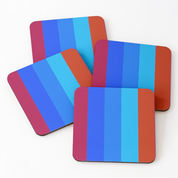 Item preview, Red and Blue Gradient Vertical Five Stripes  designed and sold by LoloTrends.