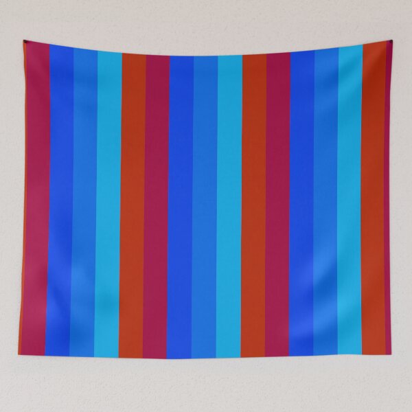 Item preview, Red and Blue Gradient Vertical Five Stripes  designed and sold by LoloTrends.