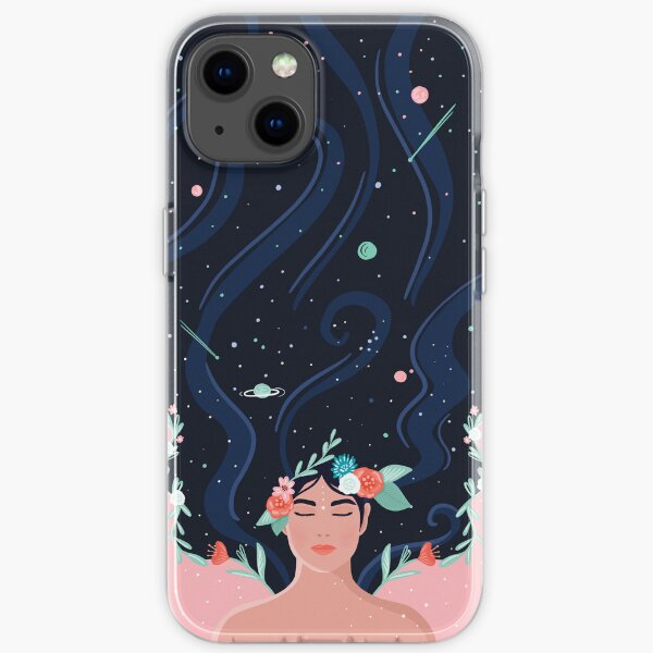 Spiritual Galaxy Stars & Florals Woman Beauty iPhone Soft Case