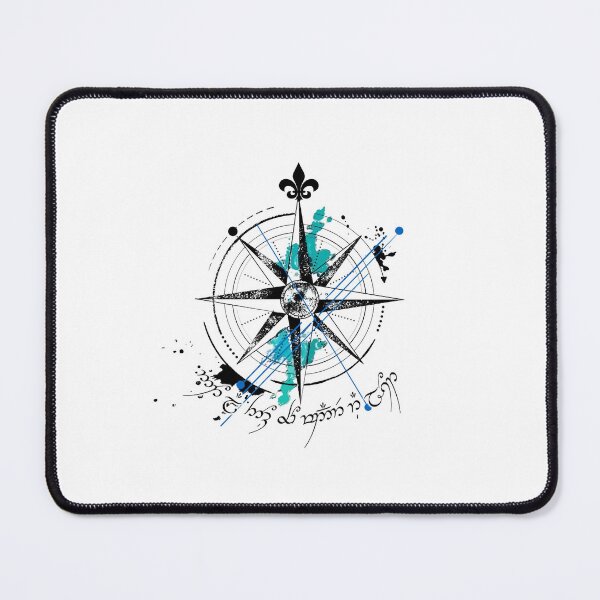 Item preview, Compass rose and in elvish "not all who wander are lost" designed and sold by alestark10.