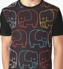 Cute Retro Elephants Graphic T-Shirt